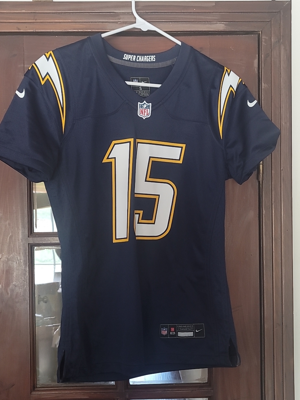 NFL LA Chargers, Ladd McConkey, Navy Blue #15 Football Jersey, Women Small